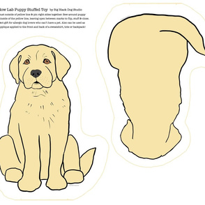 Yellow Lab Puppy - fat qtr cut and sew 21"x18" Petal Sig Cotton