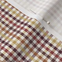 (extra small scale) fall plaid - thanksgiving fall colors  (warm on cream ) - LAD20BS