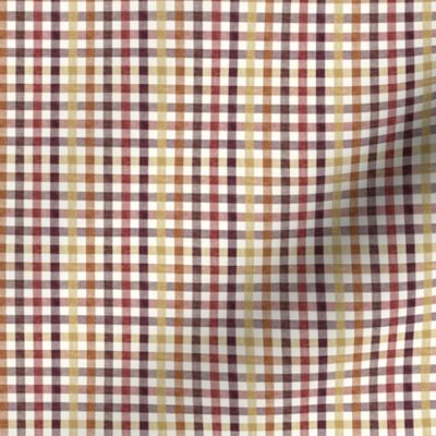 (extra small scale) fall plaid - thanksgiving fall colors  (warm on cream ) - LAD20BS