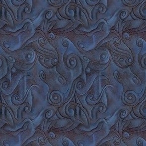 3x4-Inch Repeat of Midnight Blue Swirls to Match Owl Panel
