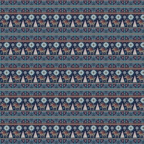 Festive Fair Isle - Navy Blue Ditsy Scale