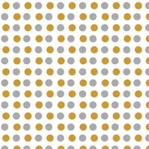 Gold Yellow and Silver Gray Polka Dots Circles Pattern