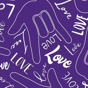 14” ASL love outline purple