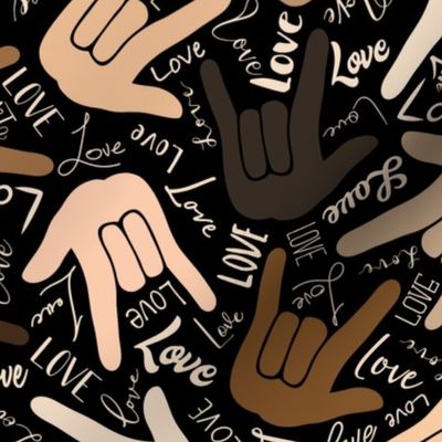 12’ ASL love humanity black