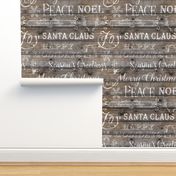 Christmas Typography on dark wood - large scale