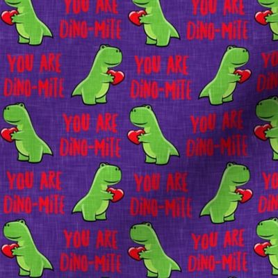 You are Dino-mite - dino valentines - purple - LAD20
