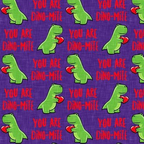 You are Dino-mite - dino valentines - purple - LAD20