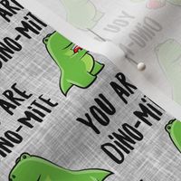 You are Dino-mite - dino valentines - grey - LAD20