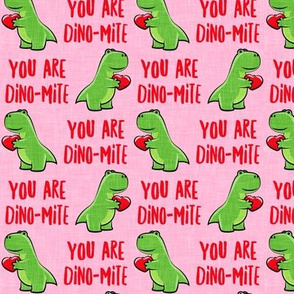 You are Dino-mite - dino valentines - pink - LAD20