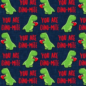You are Dino-mite - dino valentines - dark blue - LAD20