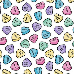 valentine's hearts - candy pastels - white - LAD20