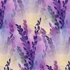 Watercolour Lavender Field / Purple flowers / Loose watercolour painting/ large scale
