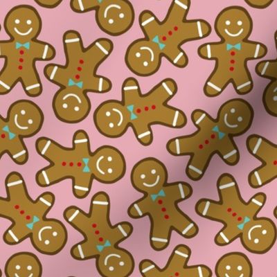 Gingerbread man cookies pink