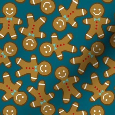 Gingerbread man cookies teal