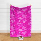  Hot Shocking Neon Pink Girlie Feminine Camo Camouflage Pattern