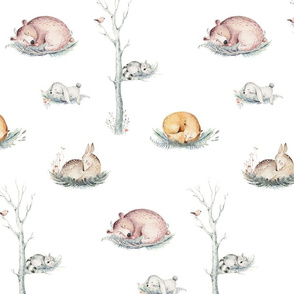 goodnight forest animals White small