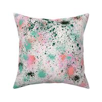 Ink splatter Coral green