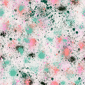 Ink splatter Coral green