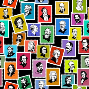 the greatest composers (colored on black)