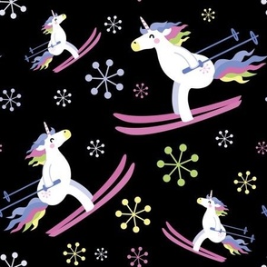 unicorn skiing - black