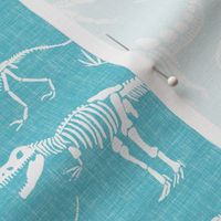 Dinosaur Fossils - ocean blue - medium scale