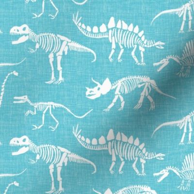 Dinosaur Fossils - ocean blue - medium scale