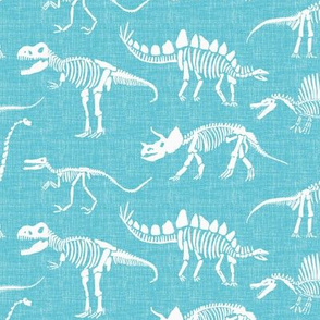 Dinosaur Fossils - ocean blue - medium scale