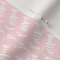 je t'aime - white on pink - love - Valentine's Day - LAD20