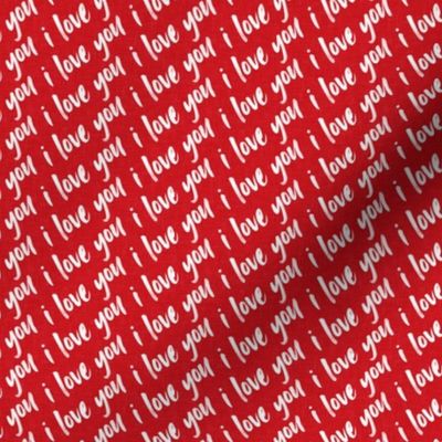 I love you -  white on red - valentines day - LAD20
