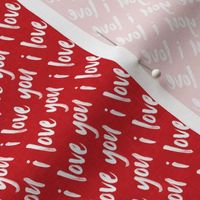 I love you -  white on red - valentines day - LAD20
