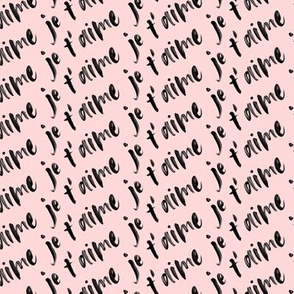je t'aime - black on pink - love - Valentine's Day - LAD20