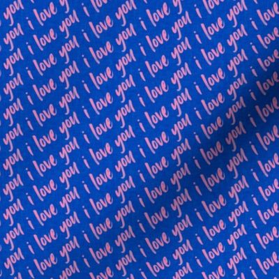I love you - pink on blue - valentines day - LAD20