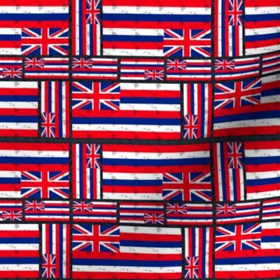 Hawaiian flag with Hawaiian islands 