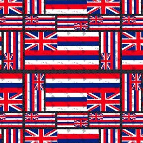 Hawaiian flag with Hawaiian islands 