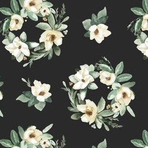 magnolia wreath dark gray