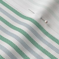 Narrow Green and Blue French Ticking Stripe