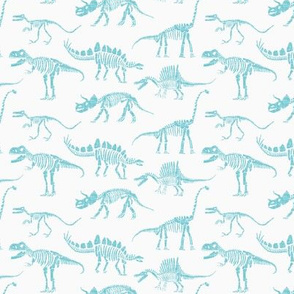 dinosaur fossils - ocean blue - inverse - small scale