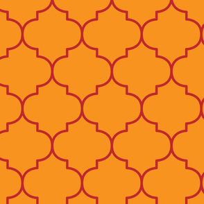 Ogee - trellis pattern - orange