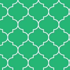 Ogee - trellis pattern - green