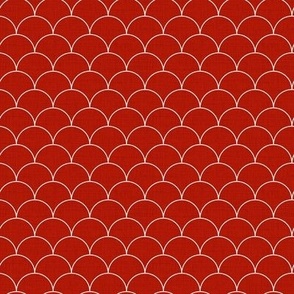 Red Scallops linen