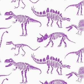 dinosaur fossils-purple-inverse - medium scale
