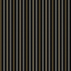 Narrow Tricolor Bronze and Gray French Ticking Stripe on Black