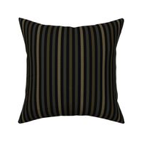 Narrow Tricolor Bronze French Ticking Stripe on Black