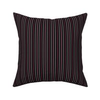 Narrow Tricolor Pink French Ticking Stripe on Black