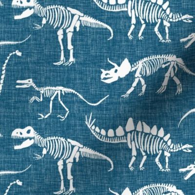 dinosaur fossils - dark teal - medium scale