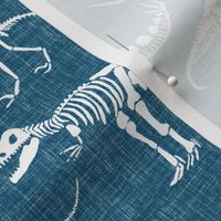 dinosaur fossils - dark teal - medium scale