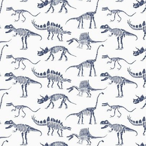 dinosaur fossils - navy - inverse - small scale