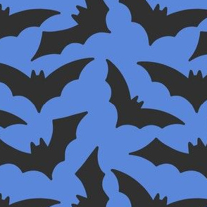Halloween Bats on Blue - Gothic Cute Halloween