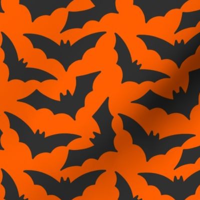 Halloween Bats on Orange - Gothic Cute Halloween