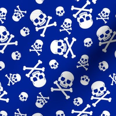 Halloween Skull and Cross Bones Blue and White-01-01